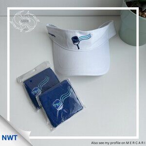 Pickleball Highlife - White PBH Visor and Blue Wrist Sweat Band